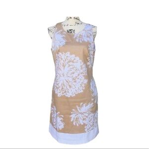 Evan Picone Beige Floral Dress